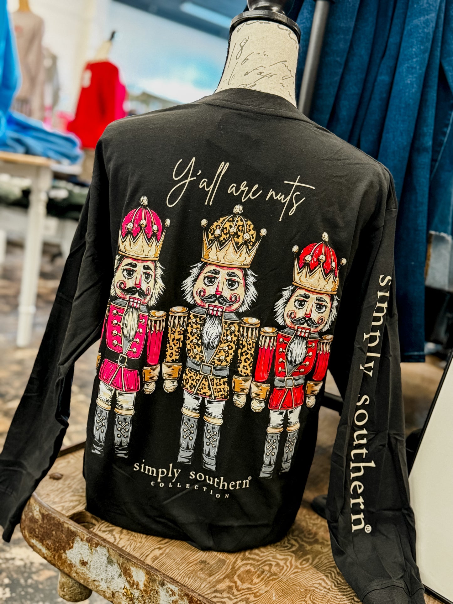 Simply Southern - Y'all Are Nuts Christmas Nutcracker Long Sleeve Tee - 2025