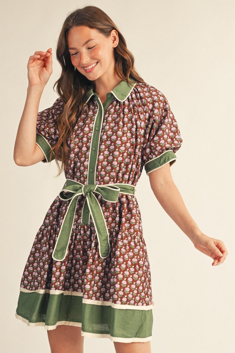 The Misha Waist Tie Floral Lovely Dress