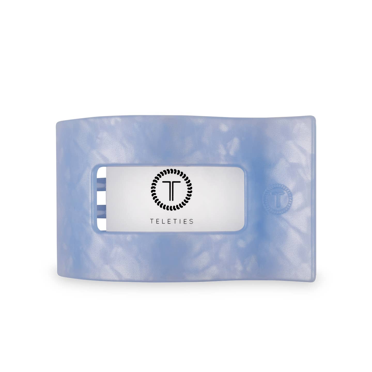 TELETIES - Large Flat Rectangle Hair Clip - Blue Lagoon