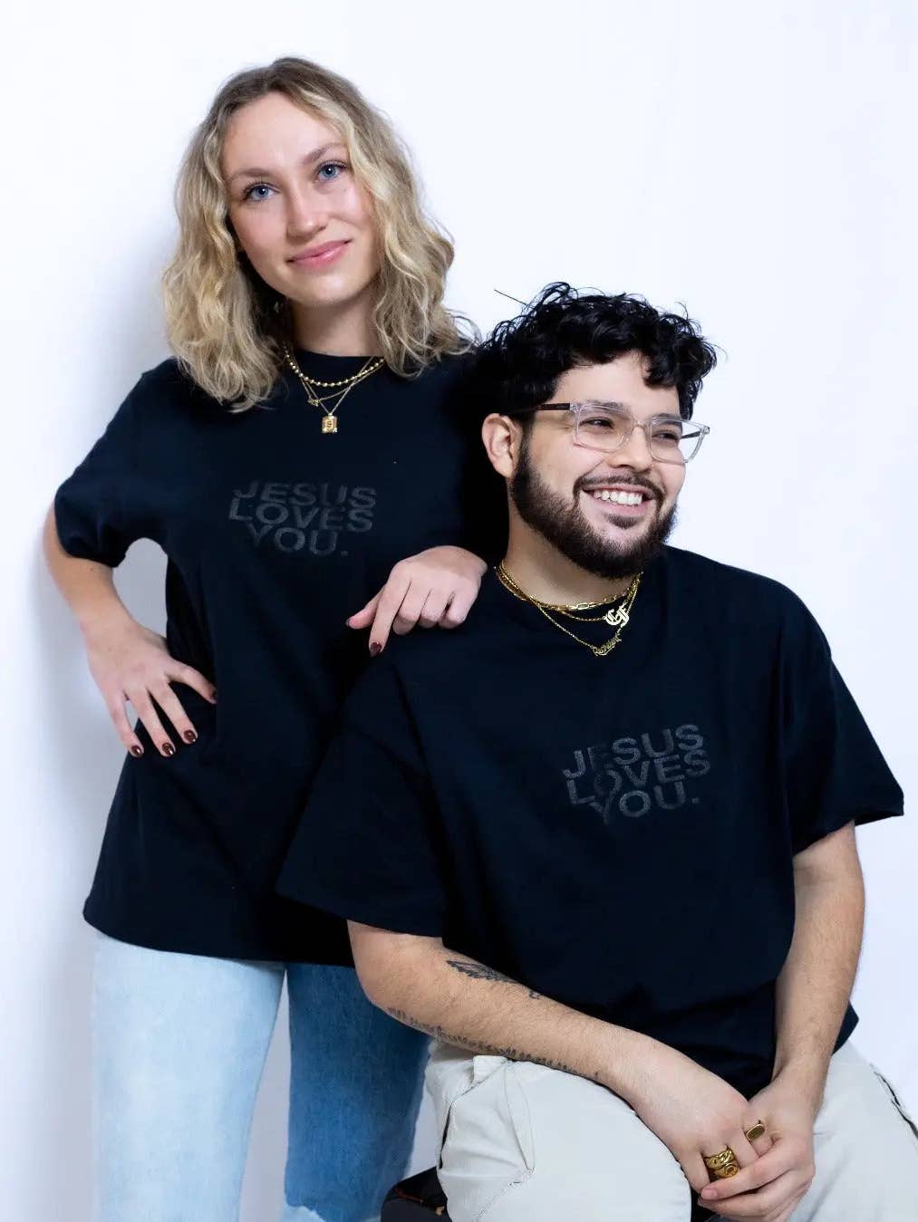 The Jesus Loves You Tee - Black/3D Puff Ink