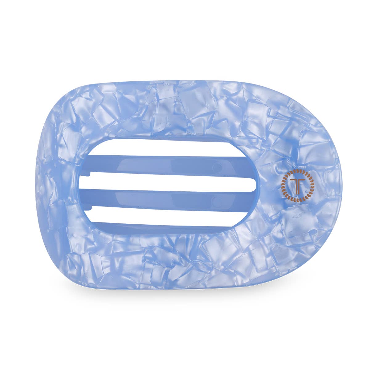 TELETIES - Small Flat Round Clip - Blue Lagoon