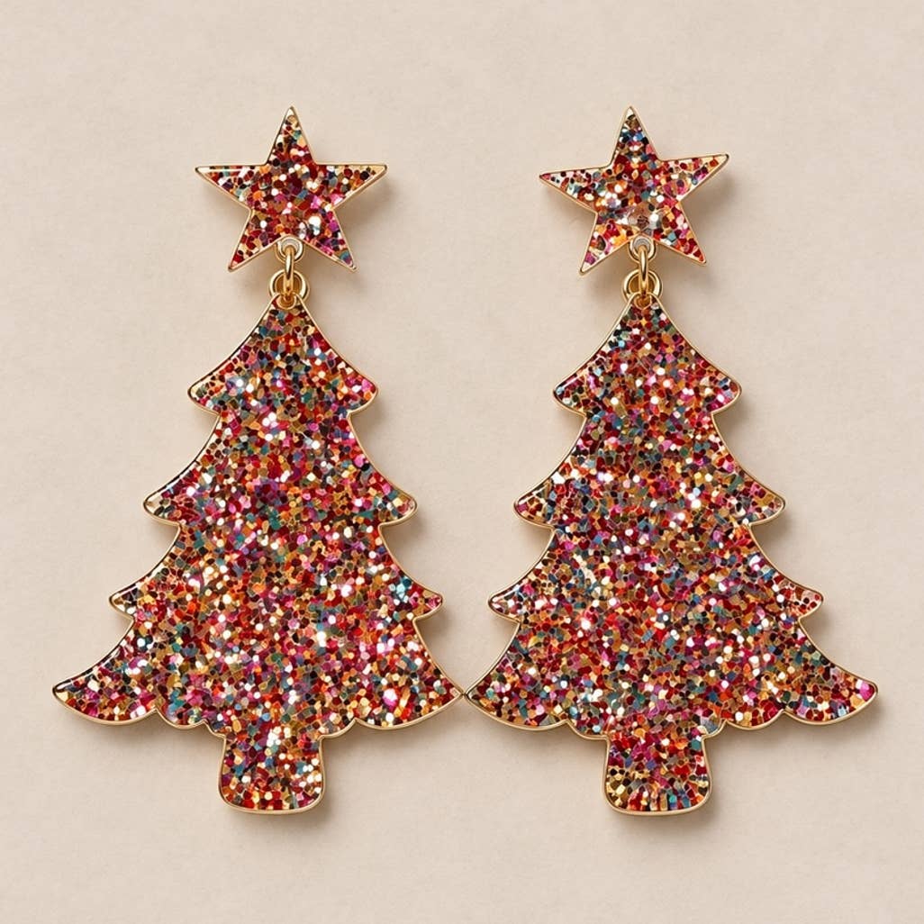 The Glitter Christmas Tree Earrings