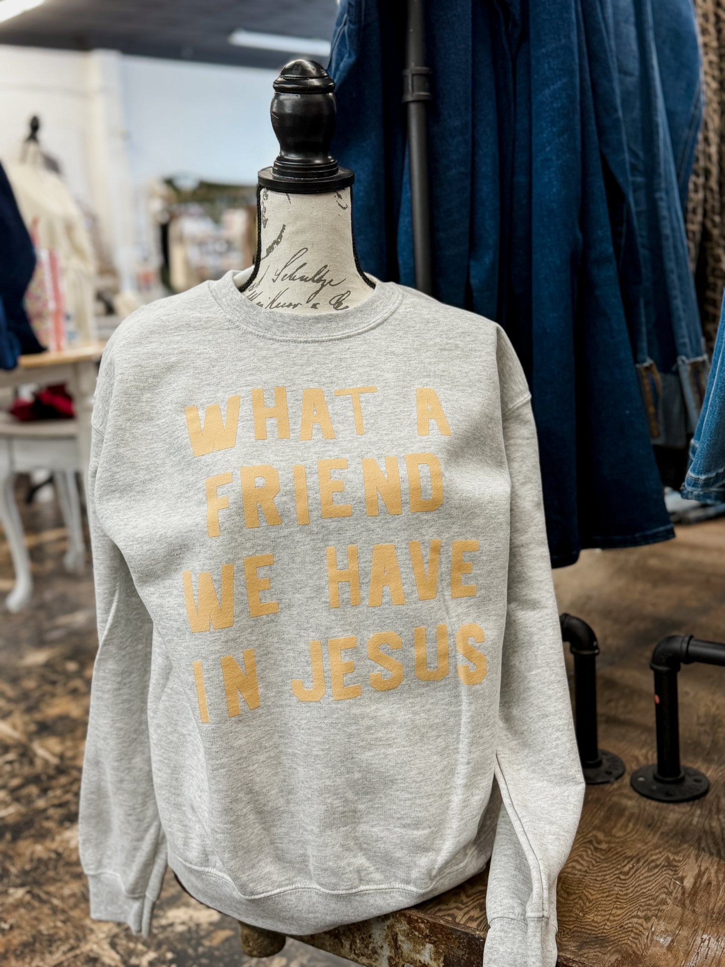 The What a Friend We Have in Jesus Sweatshirt- Grey