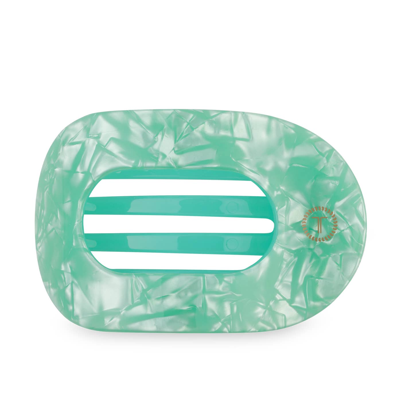 TELETIES - Large Flat Round Hair Clip - Spring Splash