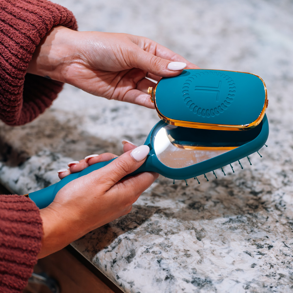 TELETIES - Detangler Hair Brush for Medium Hair - Teal With It