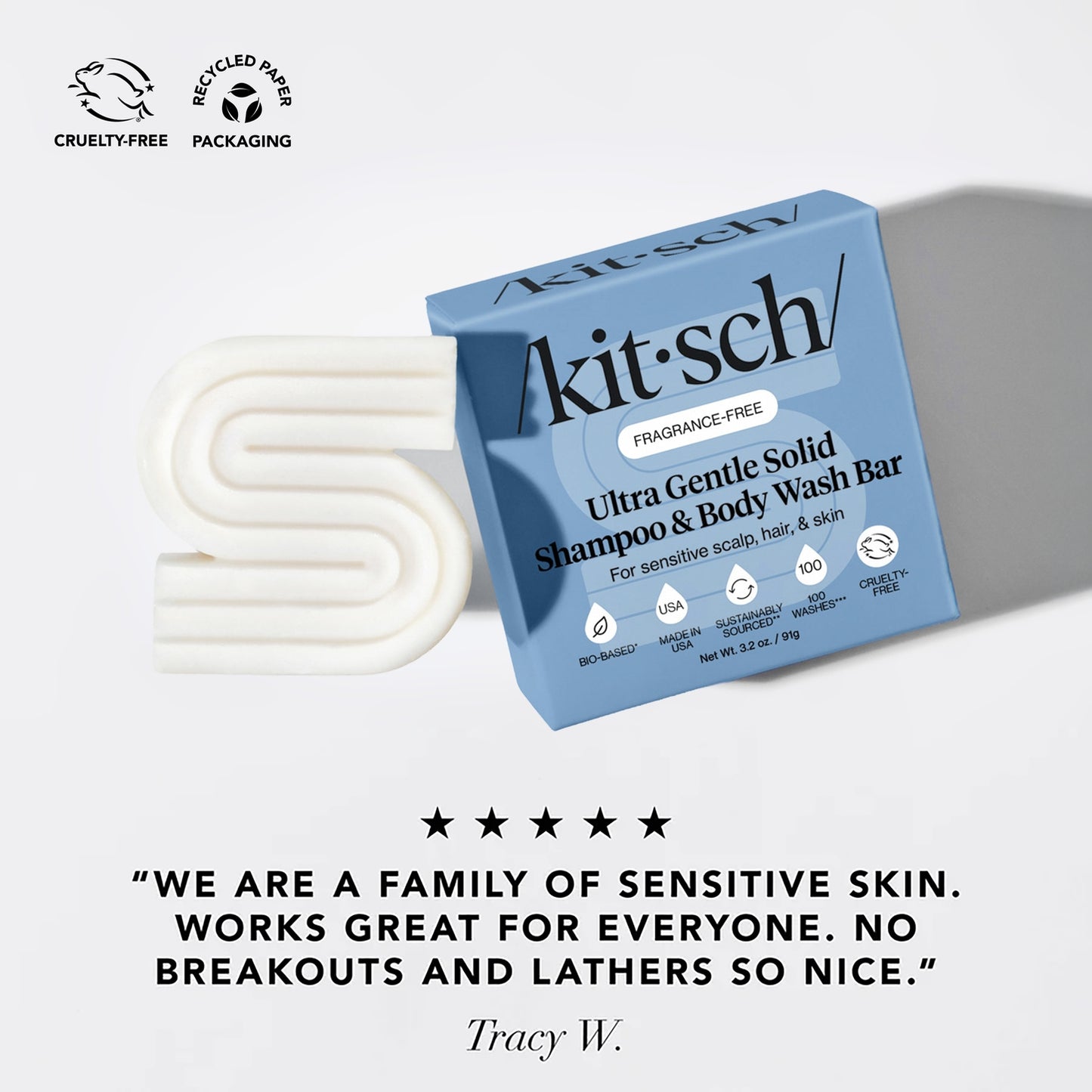 KITSCH - Ultra Sensitive Shampoo & Conditioner Bar Combo