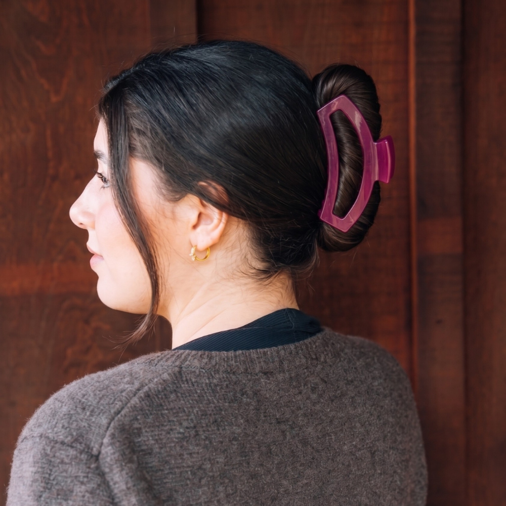 TELETIES - Open Large Hair Clip - Mulberry
