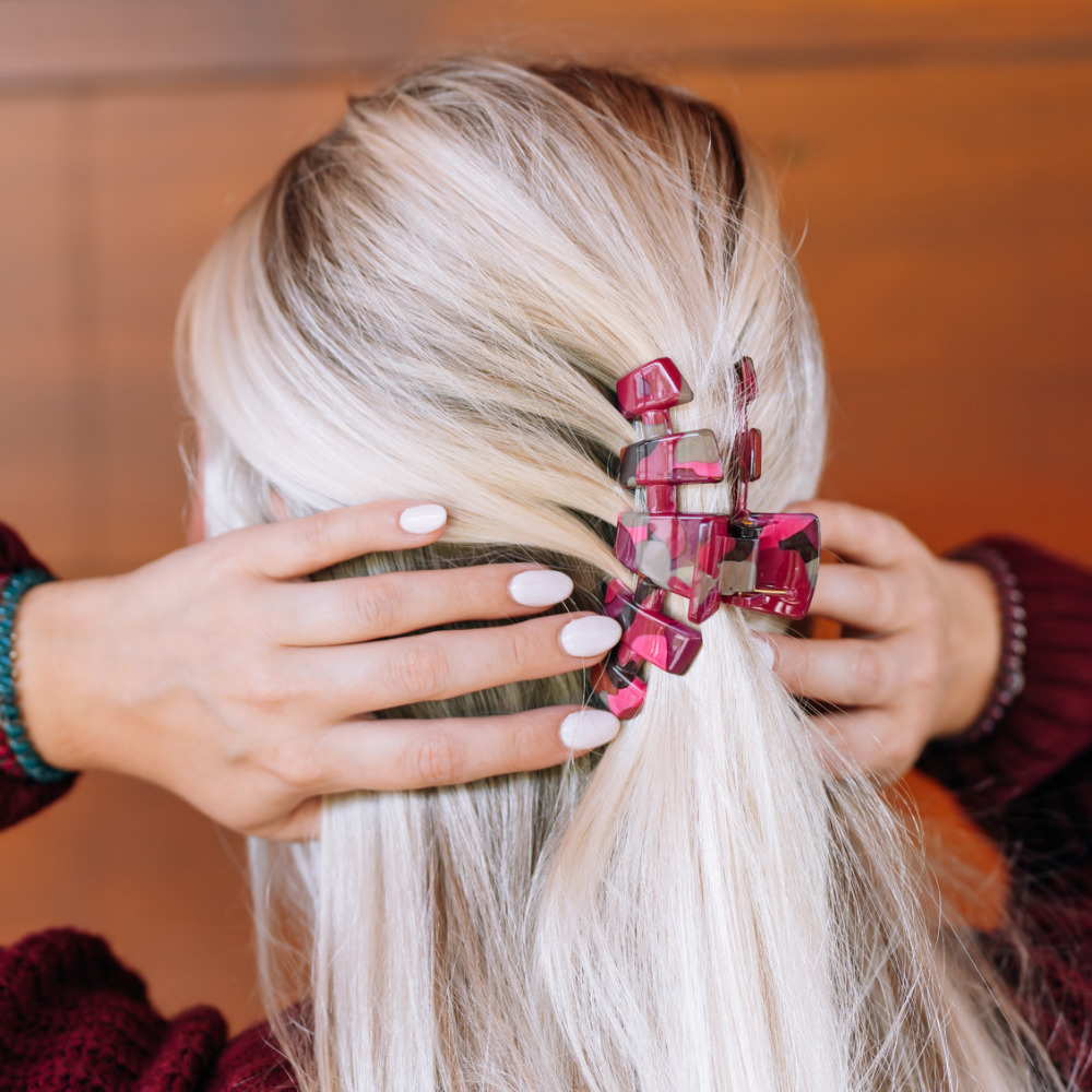 TELETIES - Classic Medium Claw Clip - Garden Glam