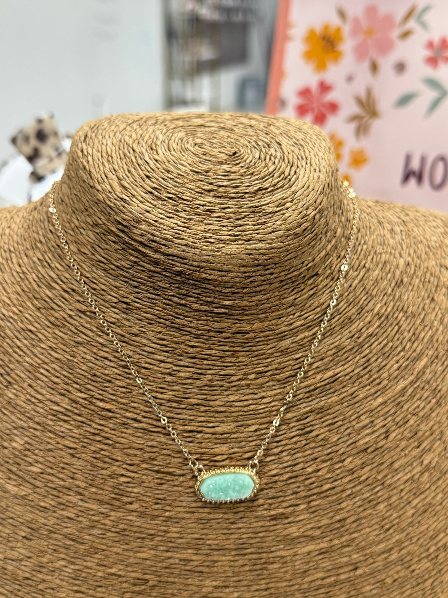 The Sadie Necklace - Gold/Mint