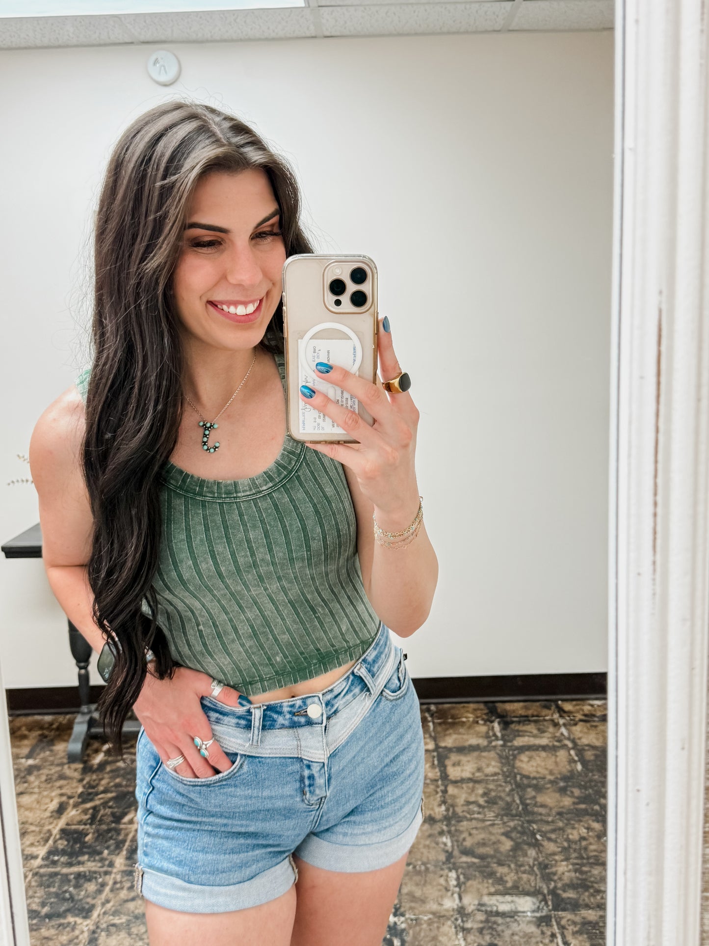 The Briella Top - Dark Green