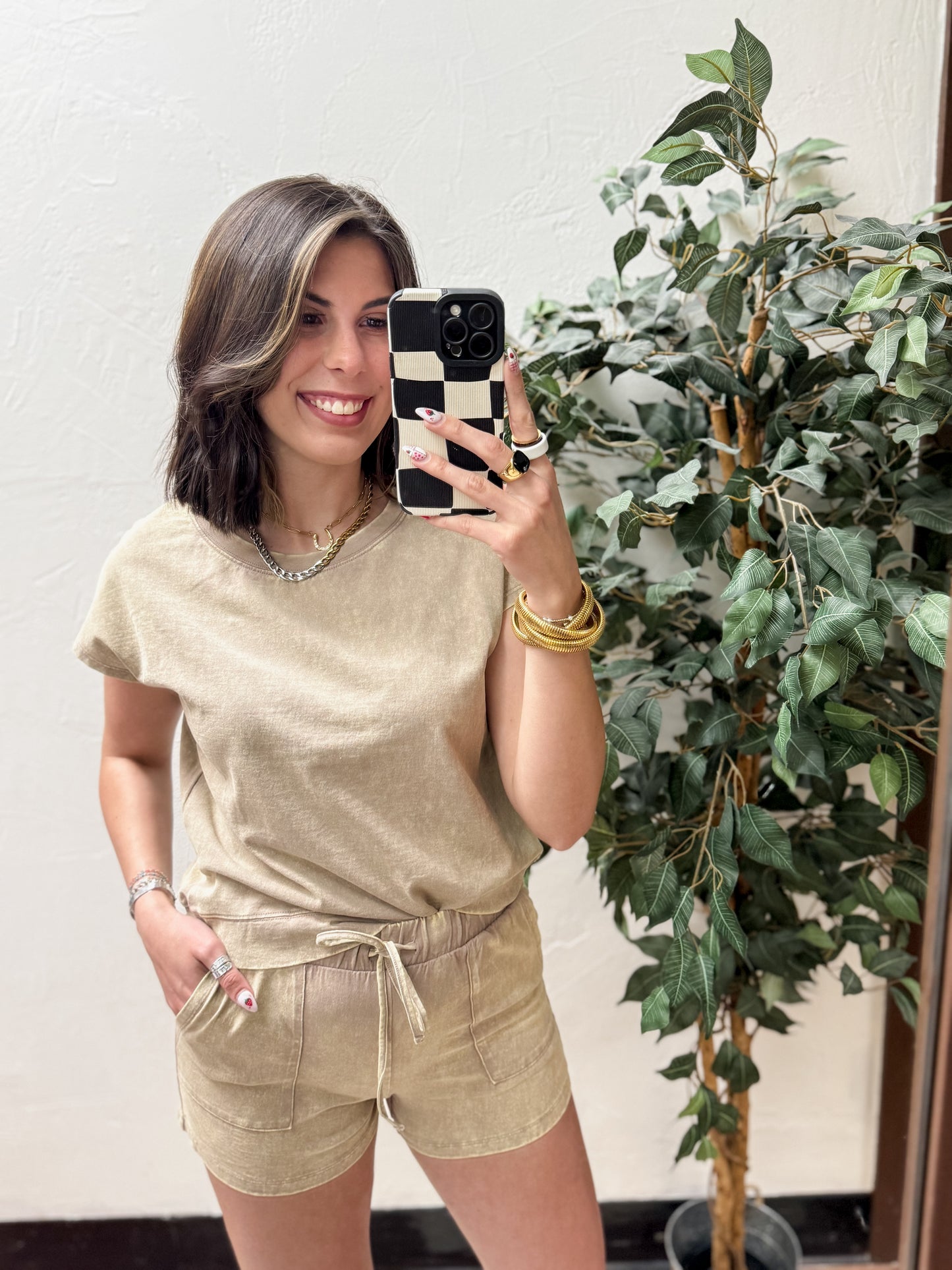 The Andie Acid Wash Set - Ash Mocha