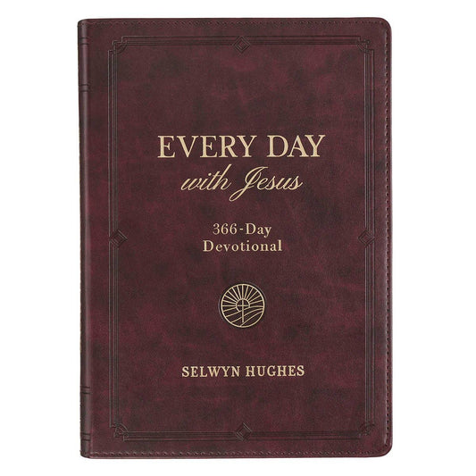 Every Day with Jesus: 366-Day Burgundy Faux Leather Devotional