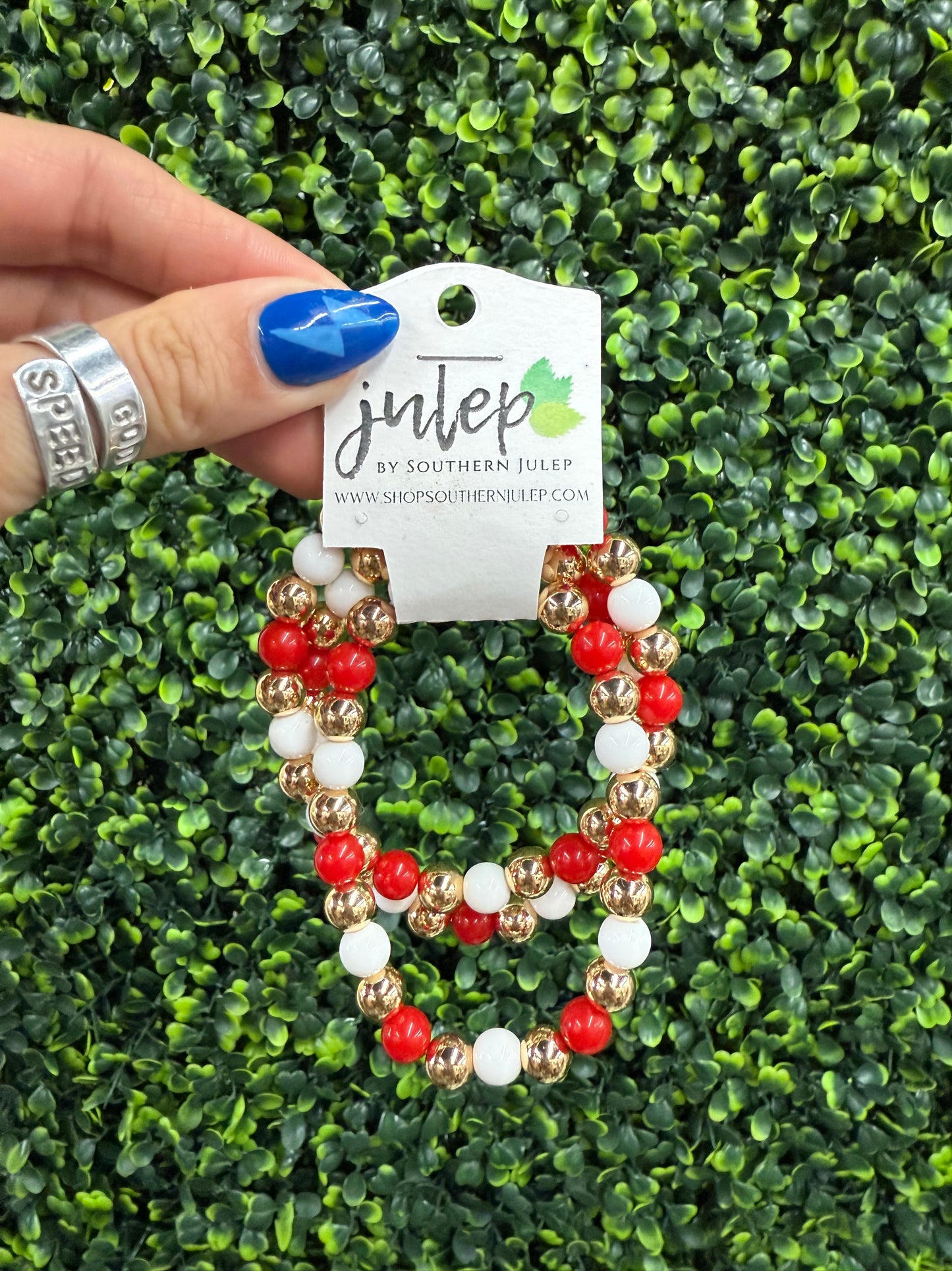 The Gameday Bracelet Stack - Red/White