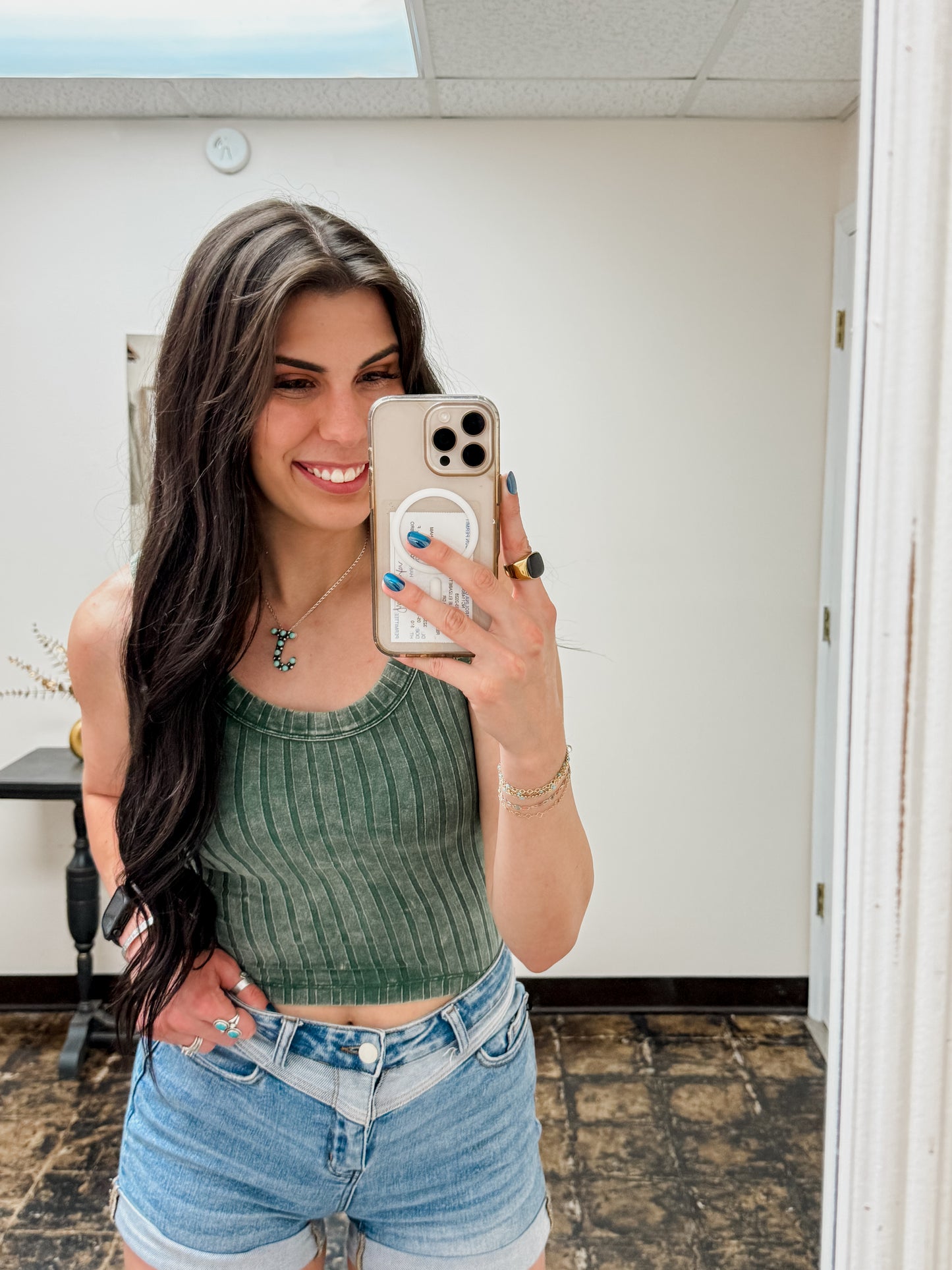 The Briella Top - Dark Green