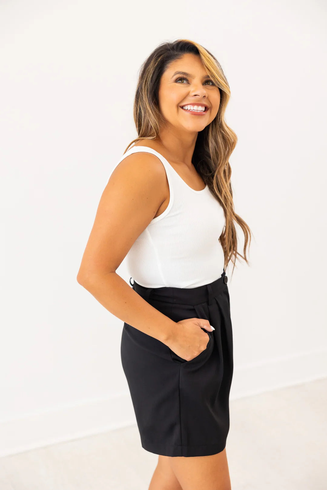 The Bella Ribbed Tank Top - White
