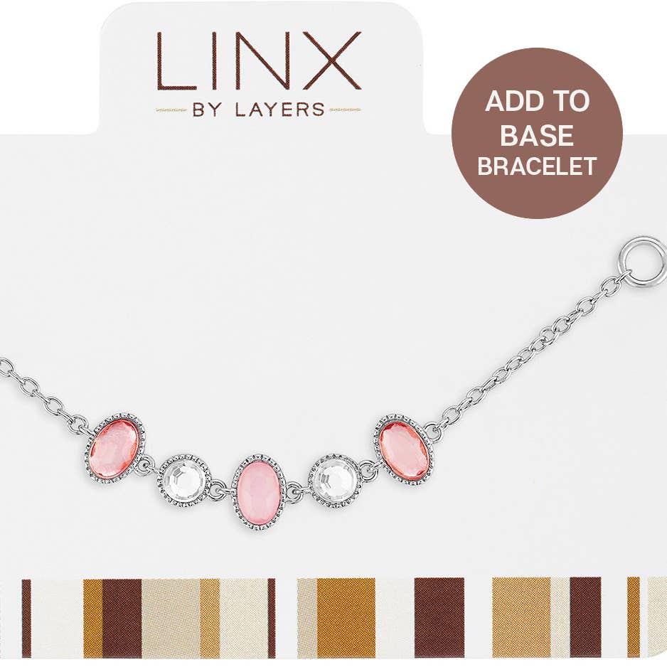 LINX - Add On - Silver Multi Pink Oval