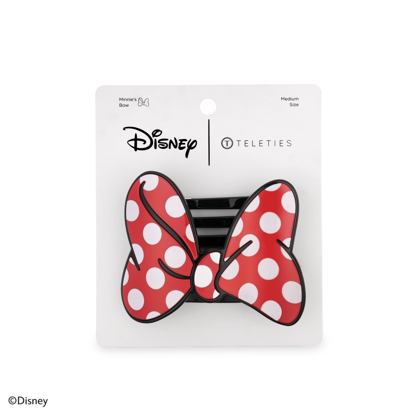 TELETIES - Medium Flat Hair Clip - Disney: Minnie's Bow