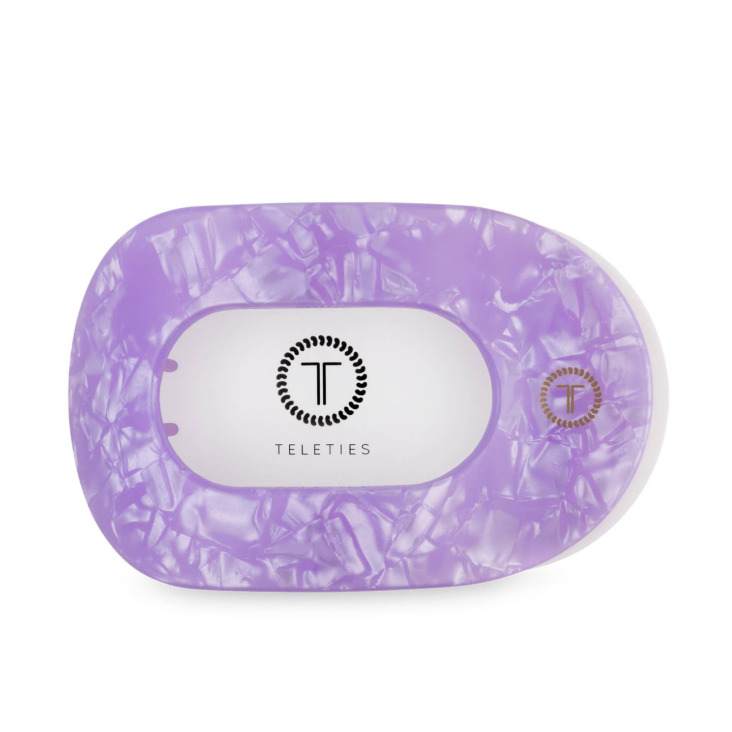 TELETIES - Large Flat Round Hair Clip - Lavender Mist