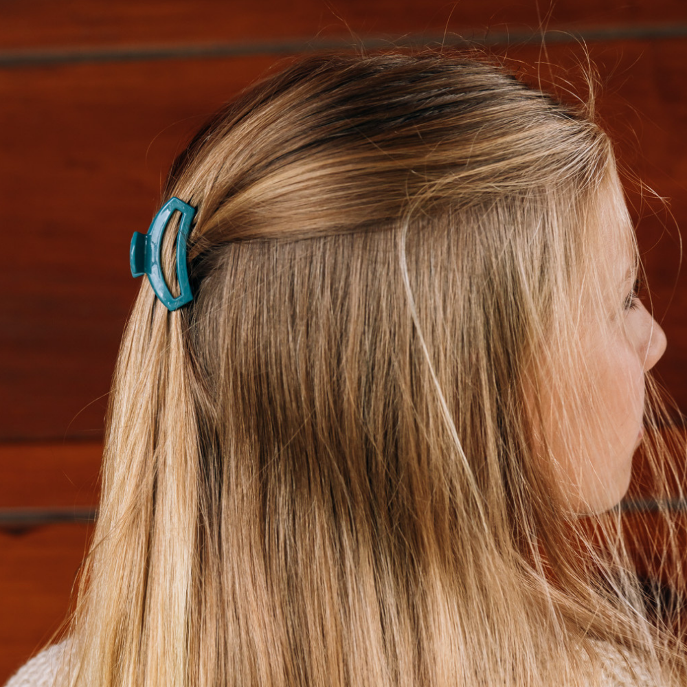 TELETIES - Open Tiny Hair Clip - Teal With It