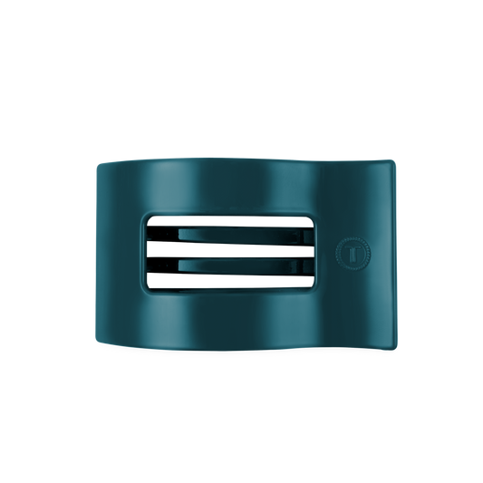TELETIES - Medium Flat Rectangle Hair Clip - Teal With It