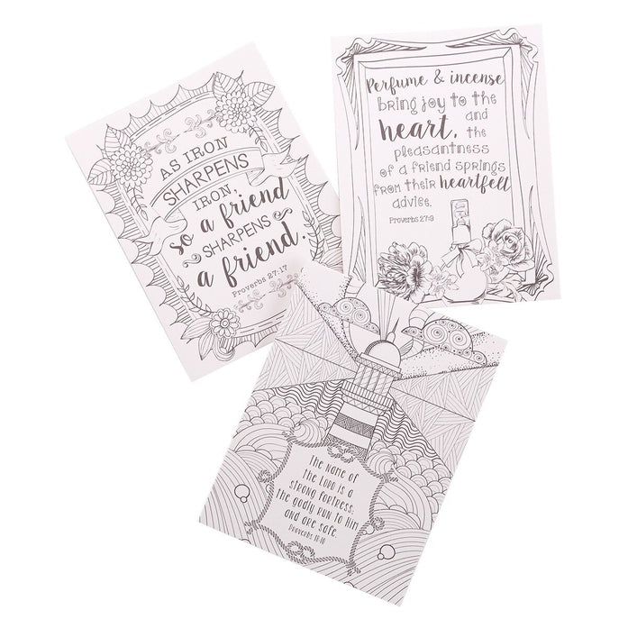 Boxed Coloring Cards Proverbs in Color