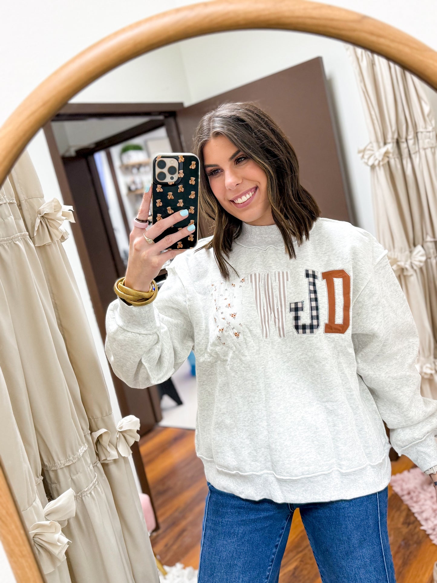 The WWJD Patchwork Mock Neck Sweatshirt