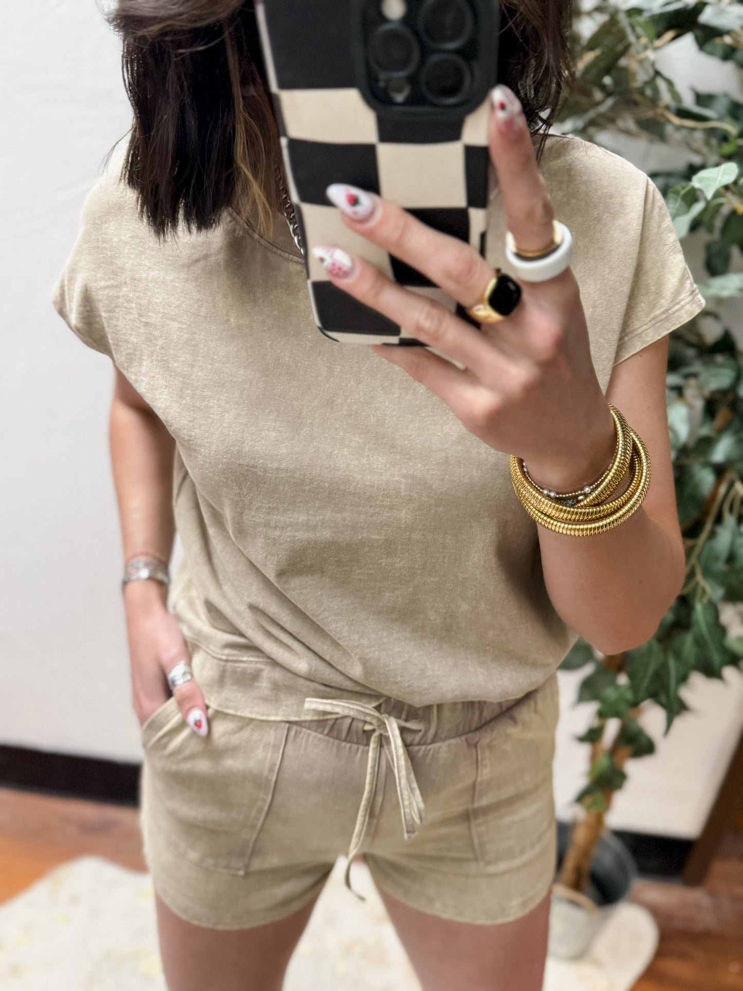 The Andie Acid Wash Set - Ash Mocha