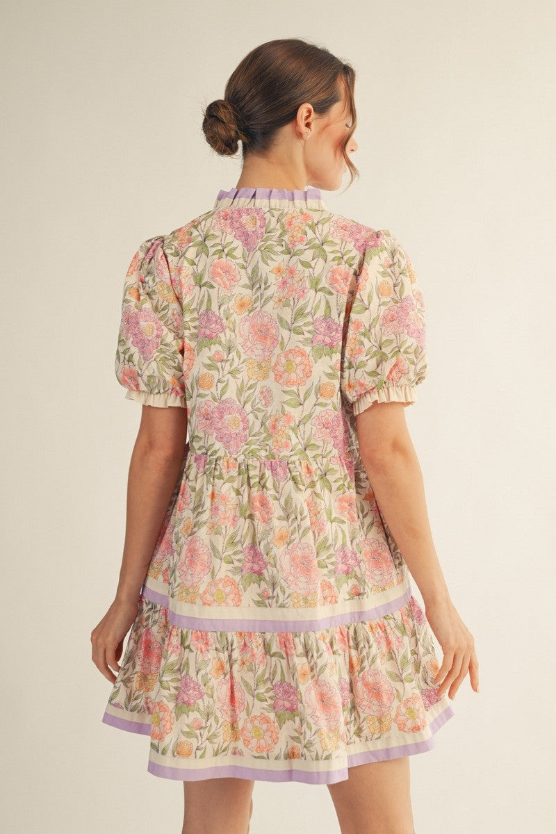 The Penny Floral Dress - Sky Blue