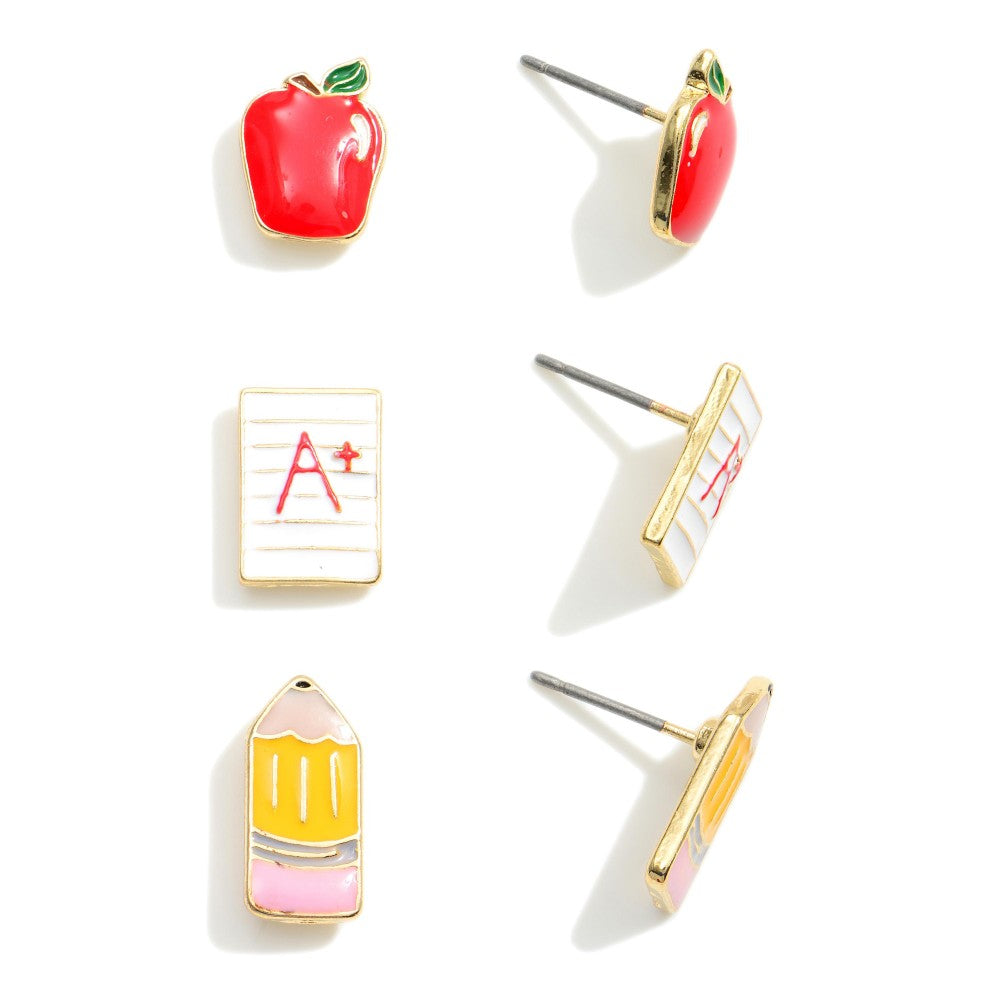 The Back to School Stud Earring Set