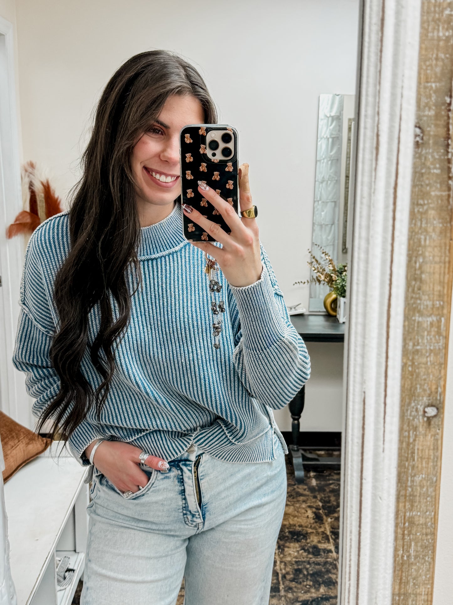 The Jolene Sweater - Dusty Blue