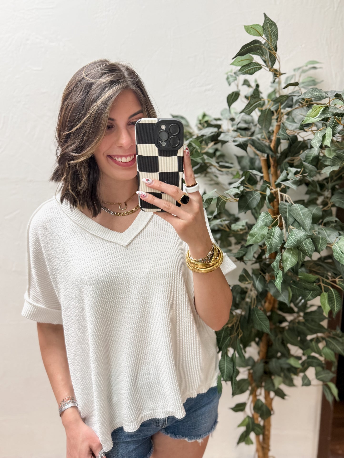 The Roxie Corded Top - White