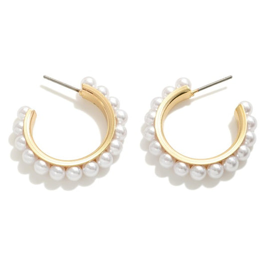 The Camille Earrings - Gold/Pearl