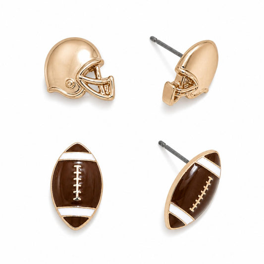 The Football Stud Earring Set