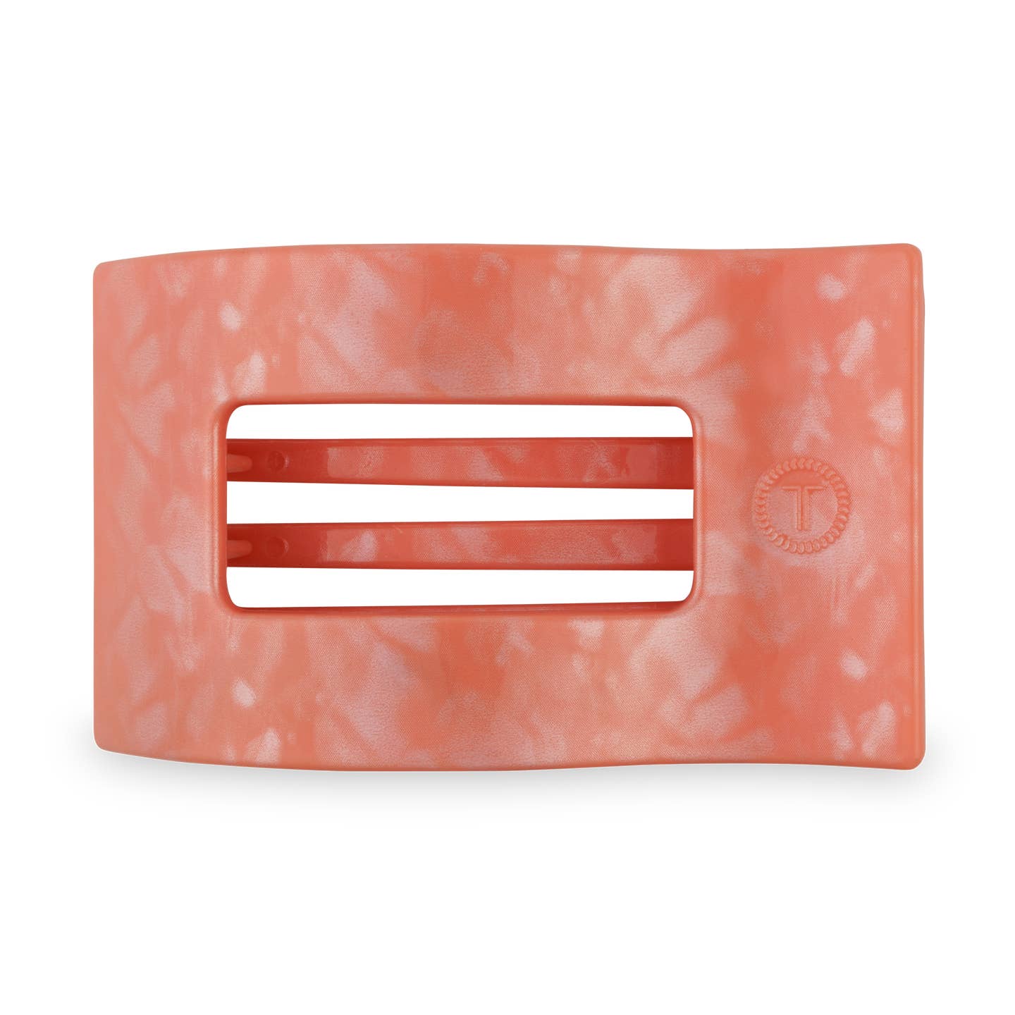 TELETIES - Large Flat Rectangle Hair Clip - Dreamsicle