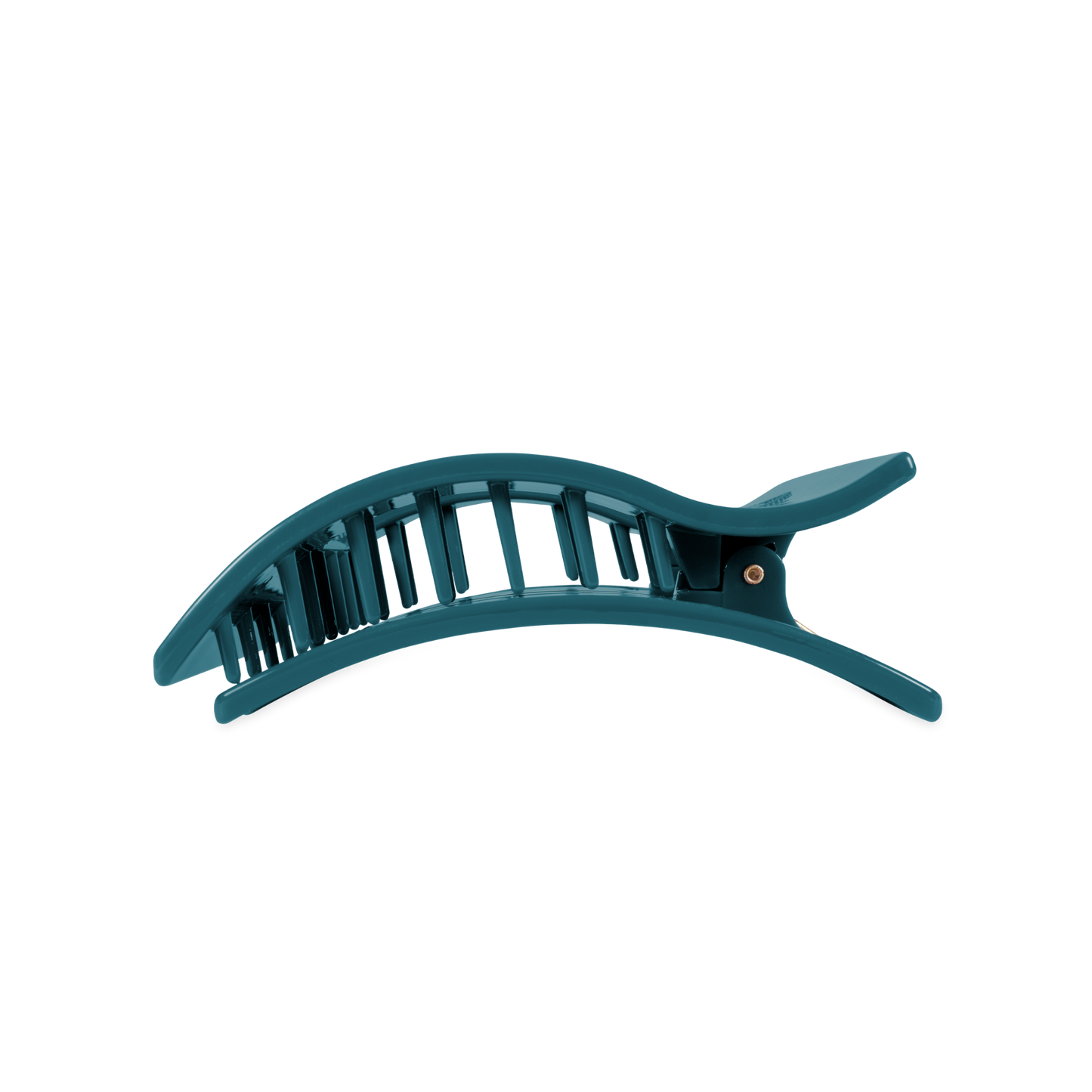 TELETIES - Large Flat Rectangle Hair Clip - Teal With It