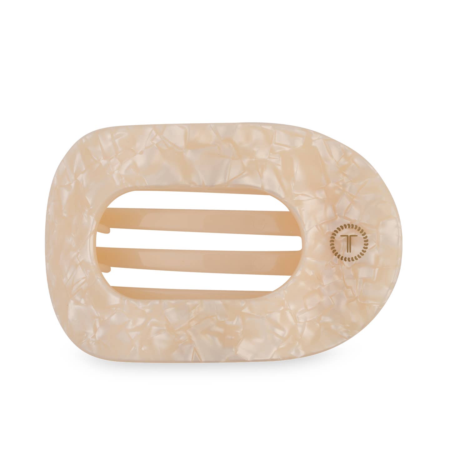 TELETIES - Large Flat Round Hair Clip - Soft Surf