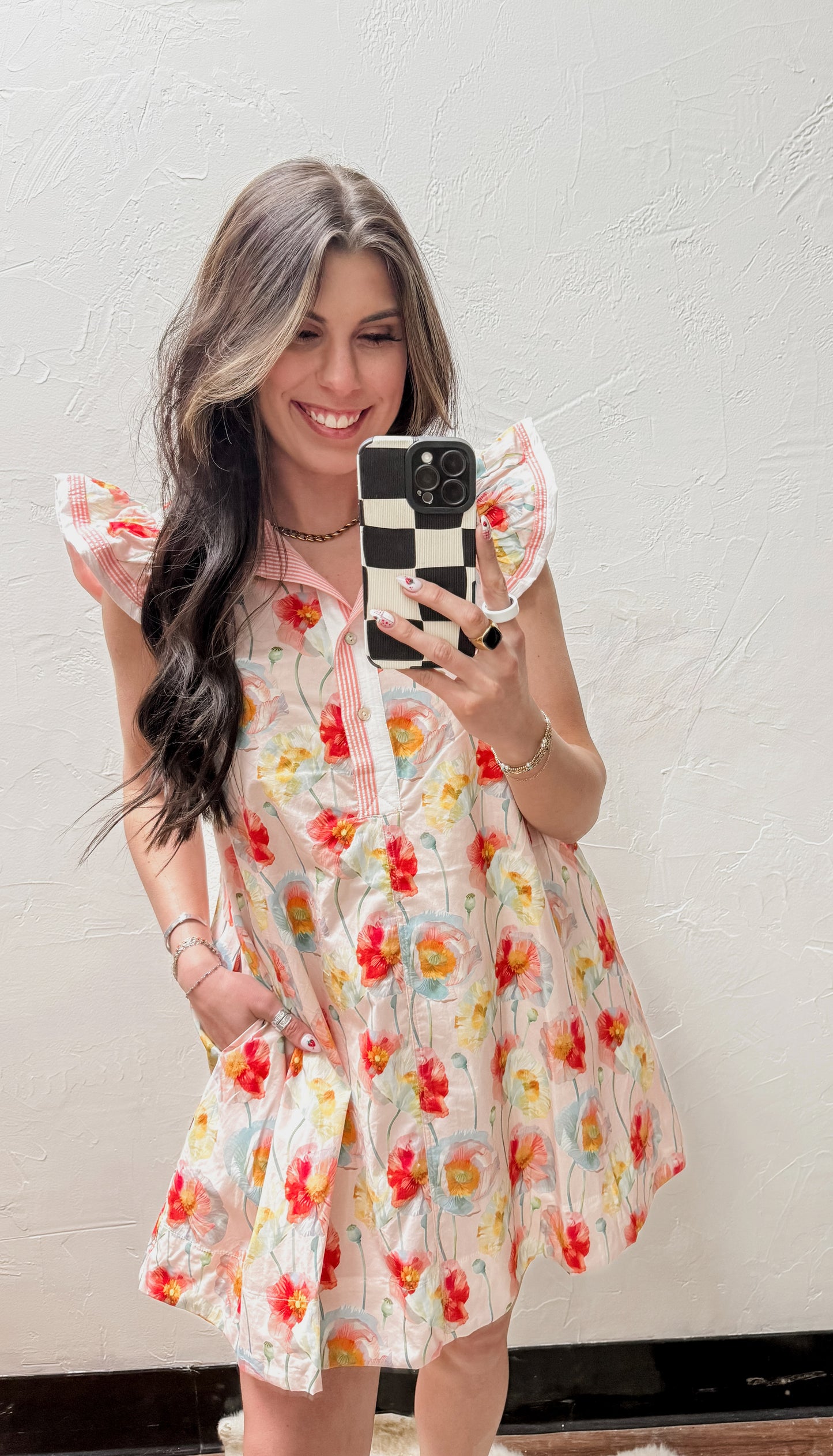 The Poppy Ruffled Cap Sleeve Floral Dress