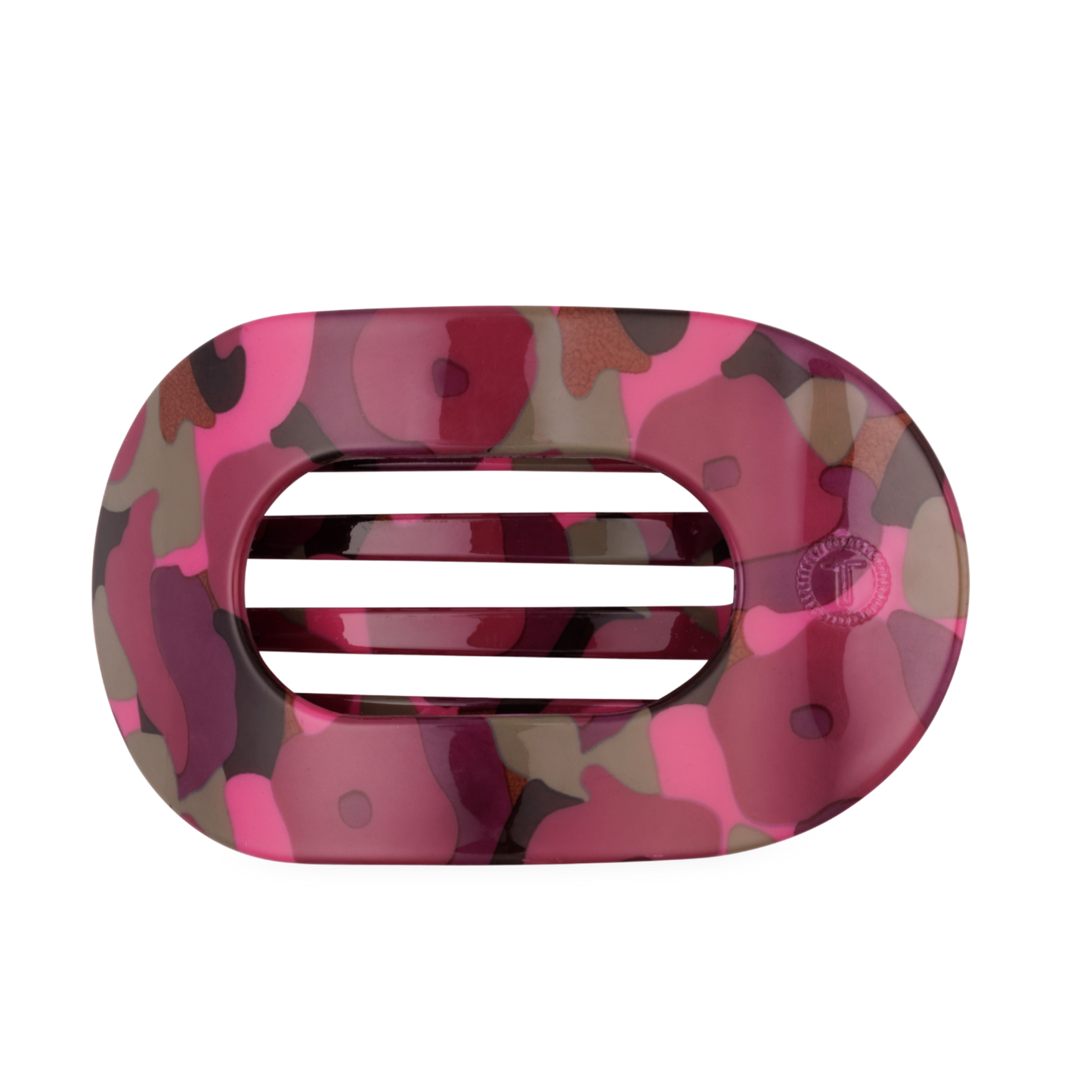 TELETIES - Large Flat Round Hair Clip - Garden Glam