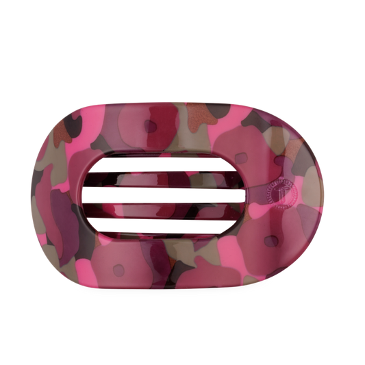 TELETIES - Large Flat Round Hair Clip - Garden Glam