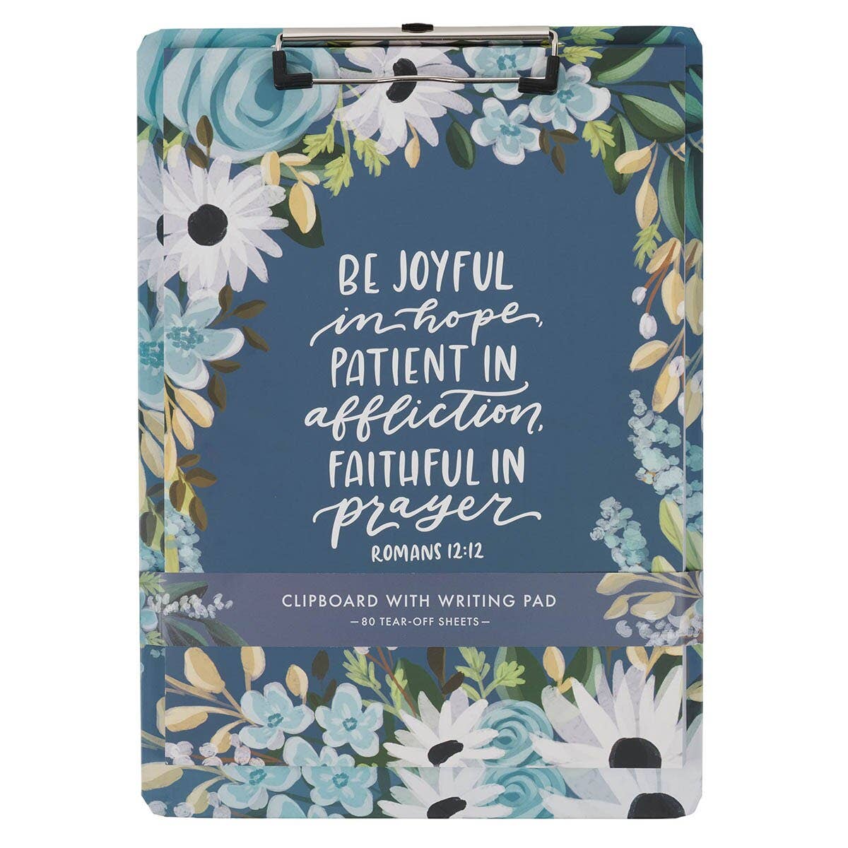 Clipboard w/ Pad - Blue Be Joyful in Hope Romans 12:12
