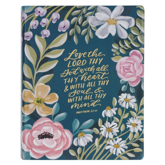 Large Print Faux Leather KJV Note-taking Bible - Matthew 22:37