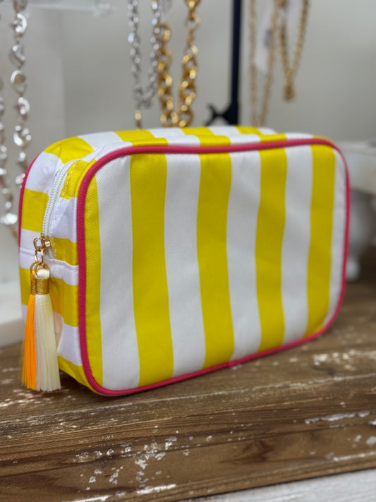 The Preston Striped Pouch - Yellow