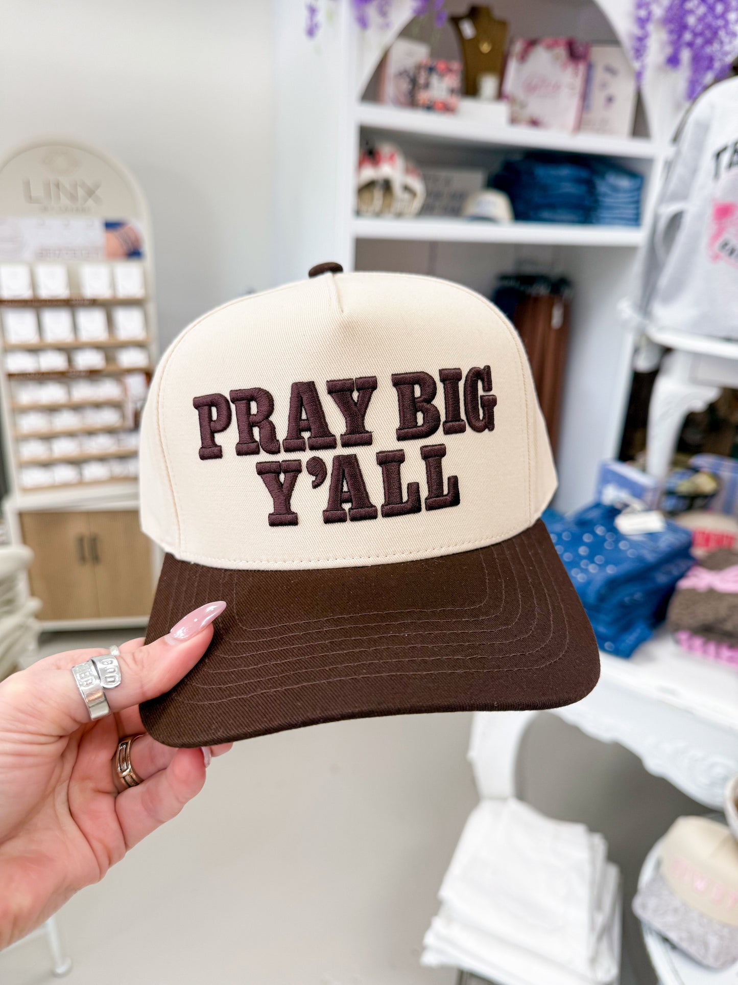 The Pray Big Y'all Hat - Brown