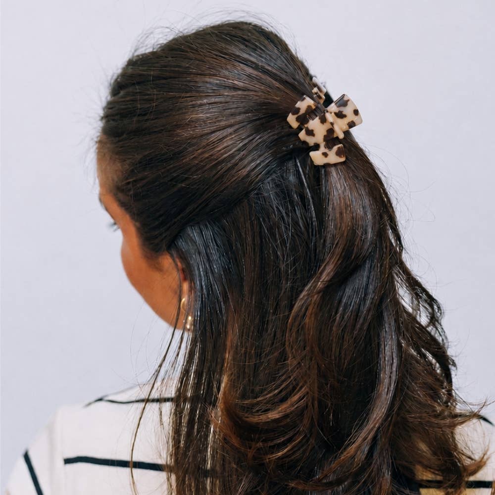 TELETIES - Classic Petite Claw Clip - Blonde Tortoise