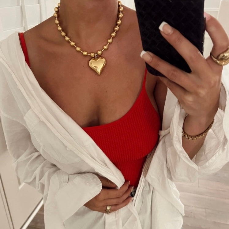 CHANSUTTPEARLS - The Bubble Heart Necklace - Gold