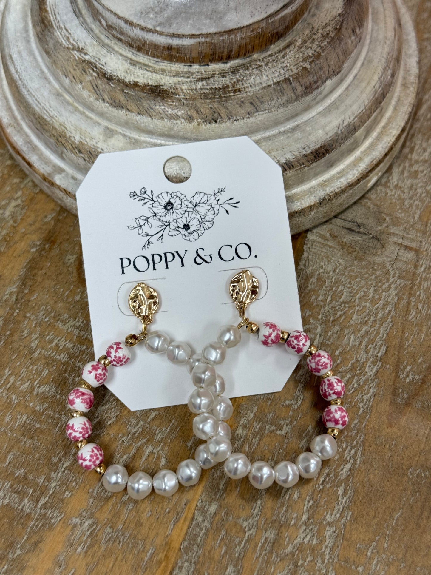 The Jaina Earrings - Pink/White