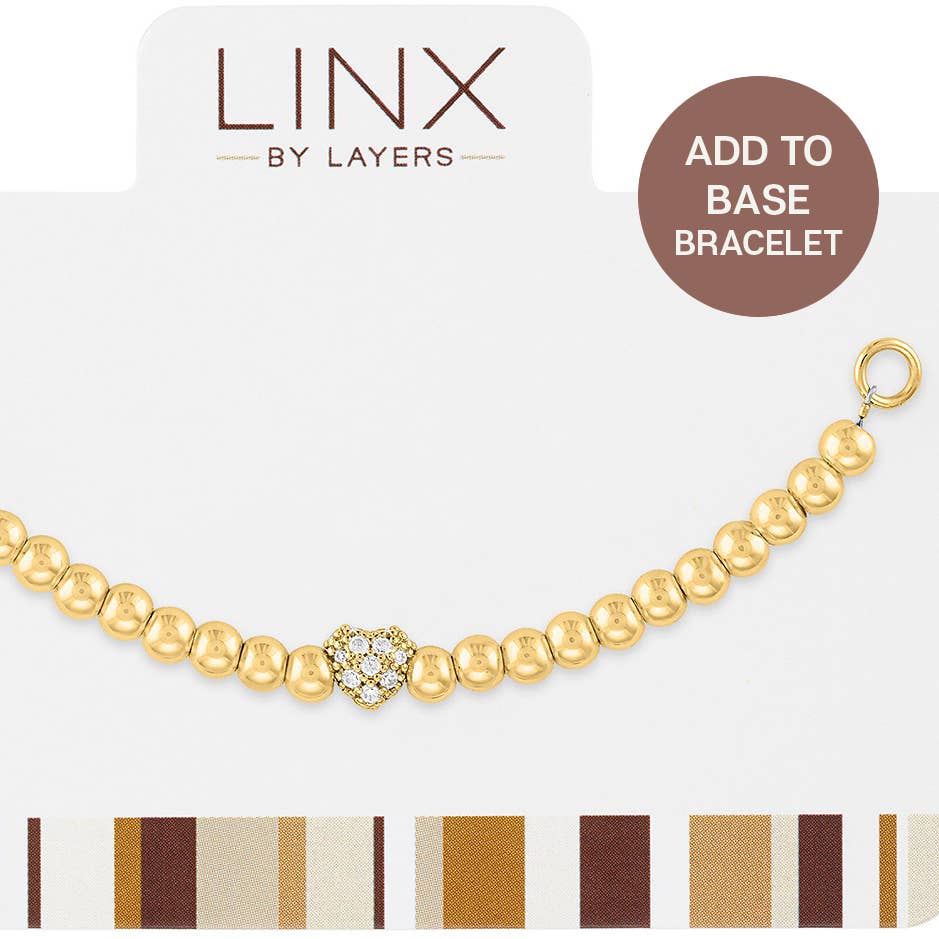 LINX - Add On - Gold Ball & Decorative Cz Heart