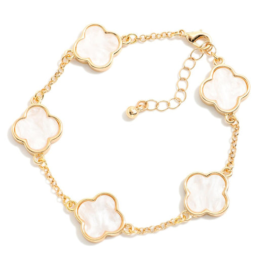 The Brittney Bracelet - Gold/White