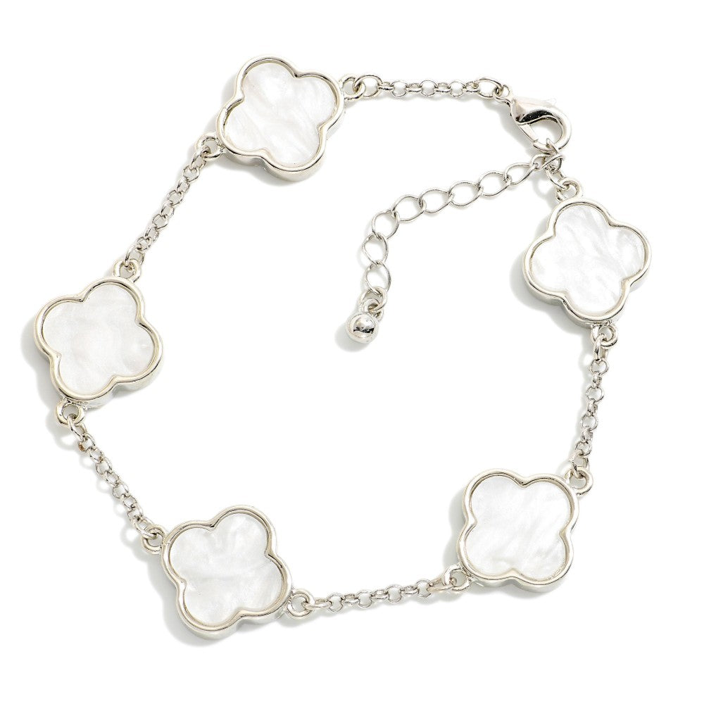 The Brittney Bracelet - Silver/White