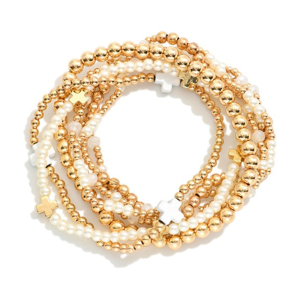 The Ellen Bracelet Stack - White